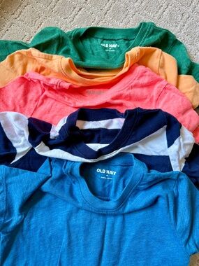 Old Navy Bright Kids Short-Sleeve Tees - Green, Orange, Pink, Navy Stripe, Blue
